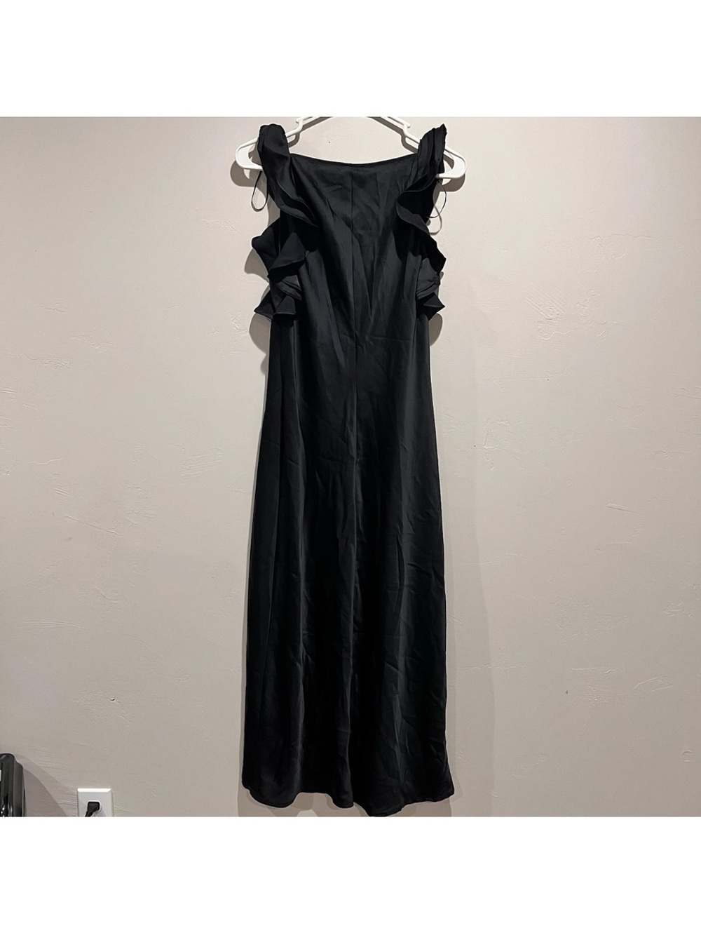 A New Day Black Silky Satin Slip Midi Dress Elegant Cocktail Evening - Picture 4 of 4